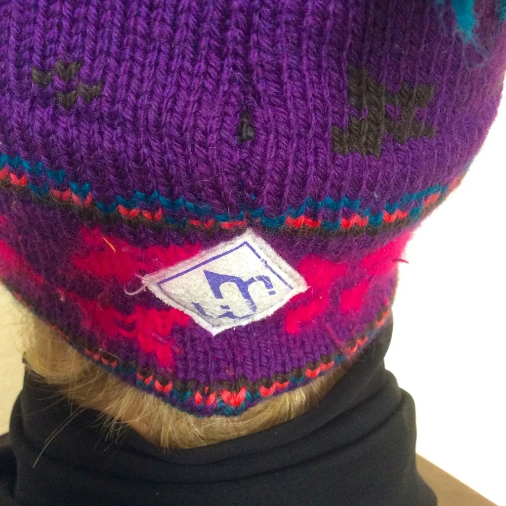 Merkley Vintage 100% Virgin Wool/Cotton Lined Tassel Rounded Crown Ski Hat OS